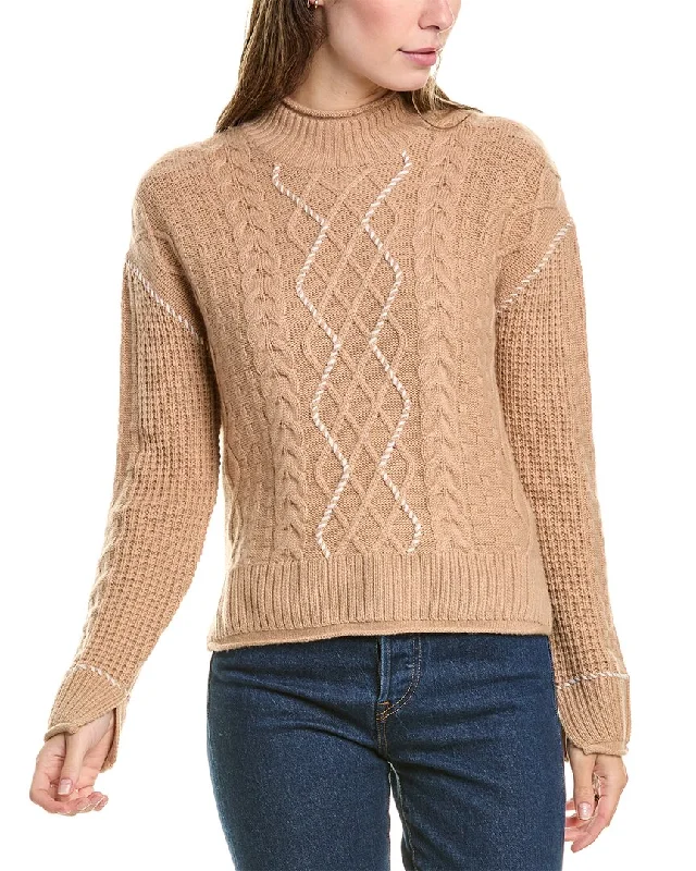 Stylish Statements Hannah Rose Whipstitch Cable Wool & Cashmere-Blend Pullover