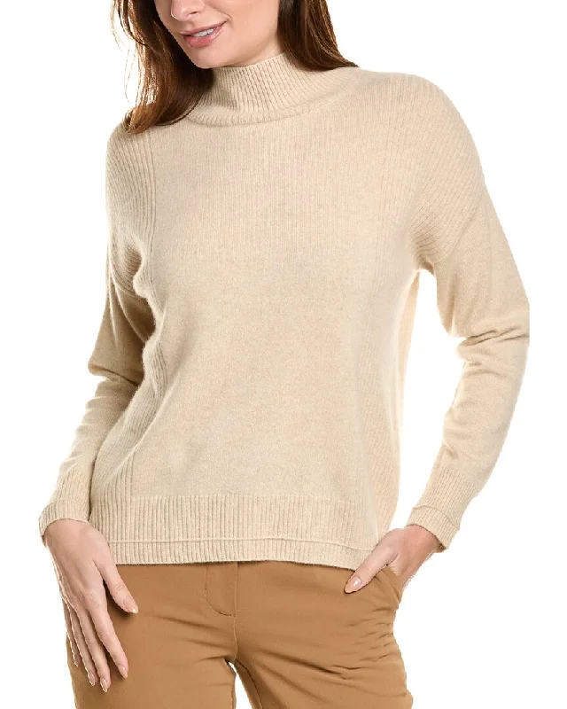 Women's Fashion Clothing Design History Mock Neck Cashmere Sweater