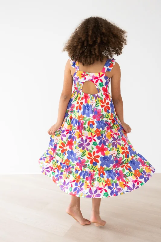 Exclusive Discount SALE Tropical Floral Ruffle Maxi Dress