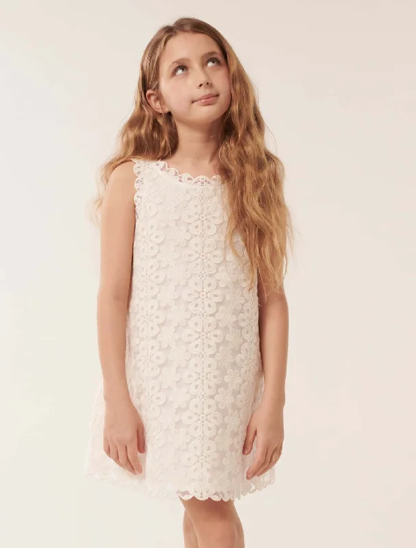 Seasonal Picks Talia Lace Scallop Teen Shift Dress