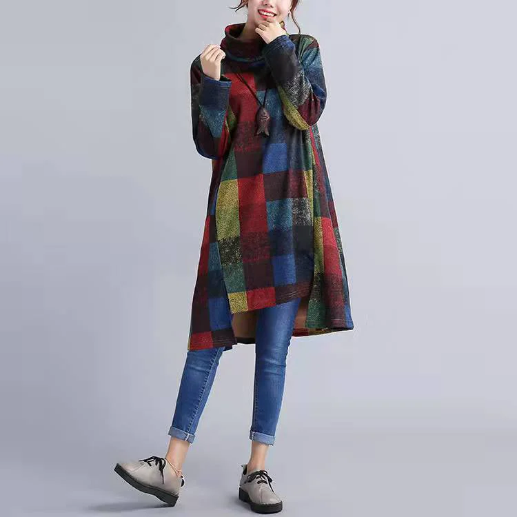 Bold Fashion fine multi patchwork cotton maxi dress oversize hooded traveling dress casual caftans