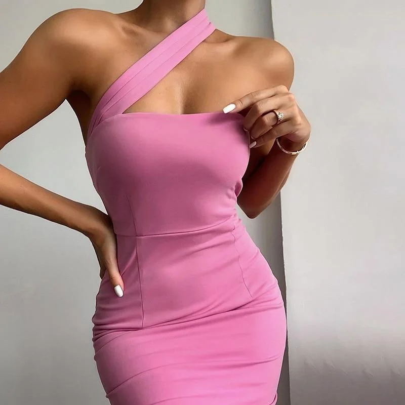 High-End Women's Apparel FashionSierra - Solid Women Stretchy Bodycon Midi Dress Summer Fashion Back Slit Slim Fit Party Dress Strapless Vestidos De Verano