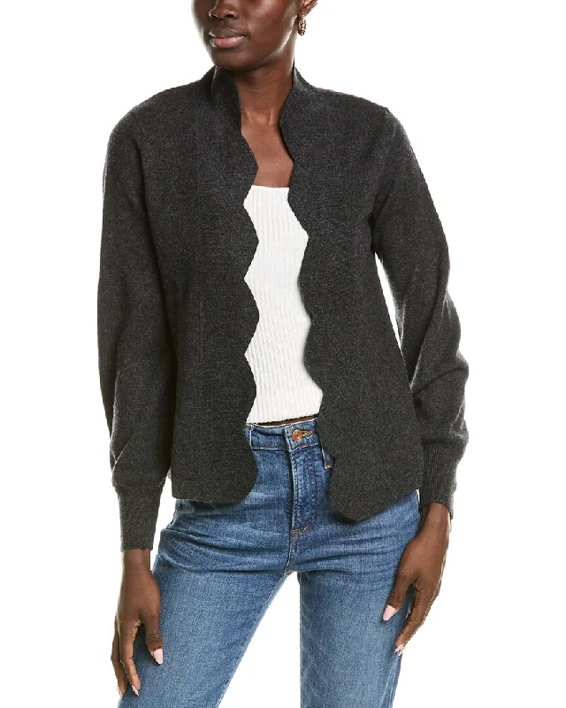 Women's Clothing Online sofiacashmere Scallop Edge Cashmere Cardigan