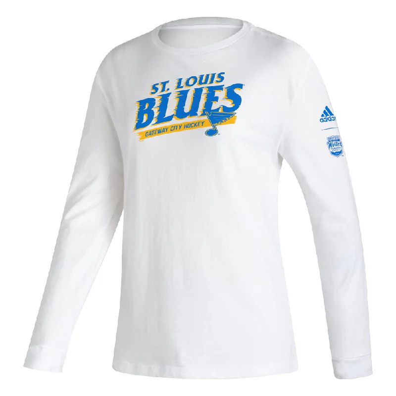 Urban Femme Streetwear Adidas St. Louis Blues Women's Winter Classic 22 Amplifier L/S Tee