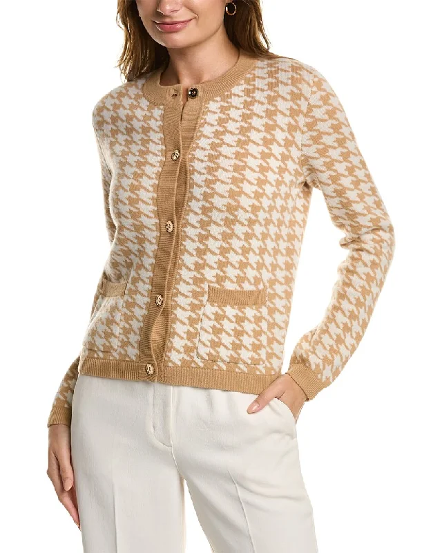 Vintage Fashion Kier+J Houndstooth Wool & Cashmere-Blend Cardigan