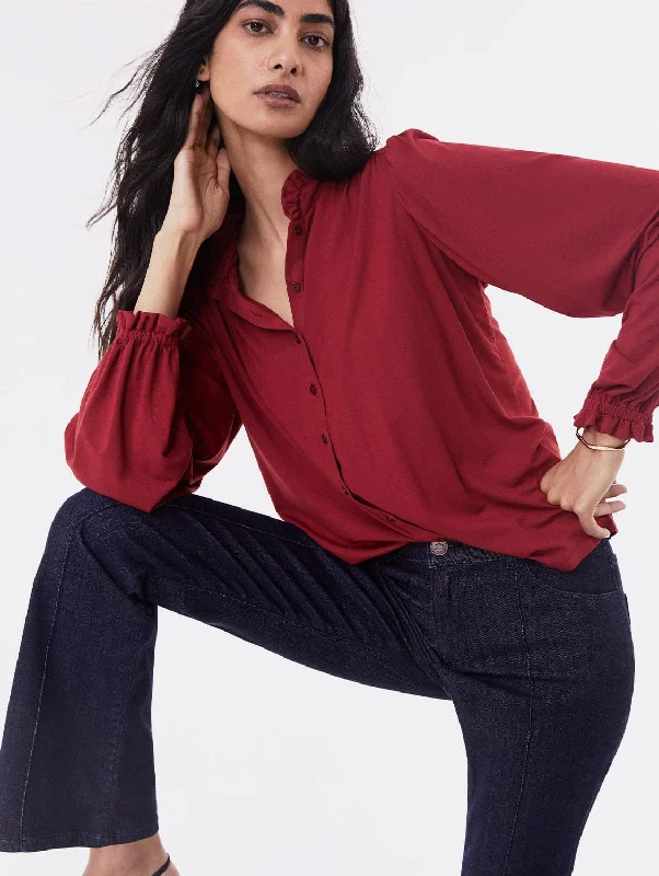 Limited Stock, Big Sale Sima LENZING™ ECOVERO™ Blouse  | Cardinal Red