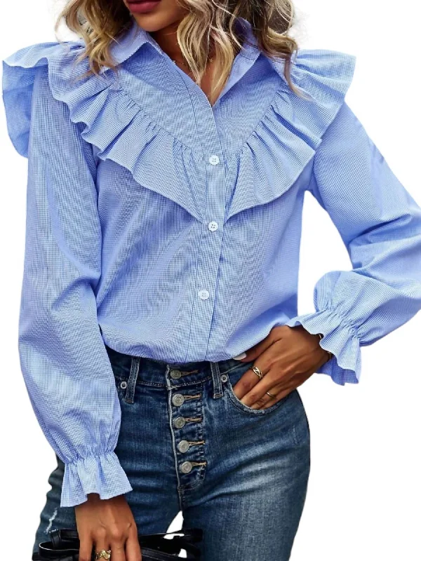 Fashion Essentials Gaia Blouse In Blue