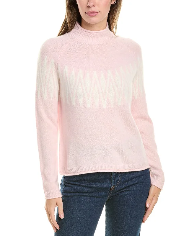 Your Timeless Wardrobe Awaits Hannah Rose Sunburst Fairisle Raglan Wool & Cashmere-Blend Sweater