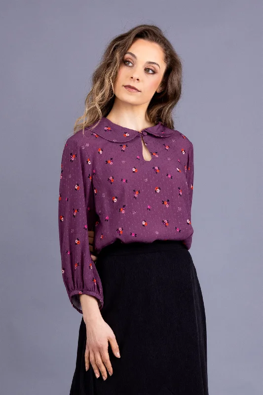 Fashion-forward Women's Wear Forget-me-not Patterns Helmi Blouse