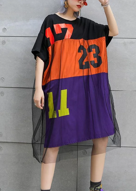 Quality Driven Apparel Simple patchwork tulle Cotton dresses pattern black Dresses summer