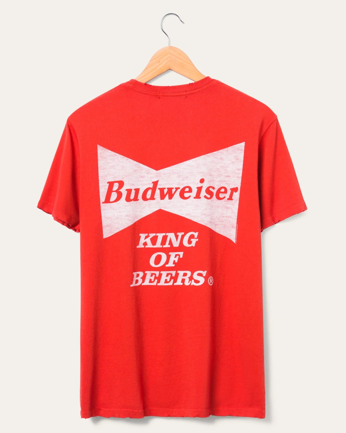 Imeless Style Junk Food Budweiser King of Beers Vintage Tee - WASHED RED