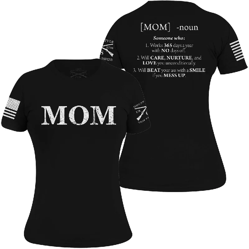 Plus Size Women's Fashion and Clothing Grunt Style Women's Relaxed Fit Mom Defined T-Shirt - Black