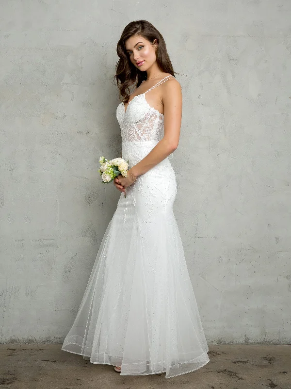 Mega Sales Eva Fashion 5257 Long Beaded Sequin Wedding Dress