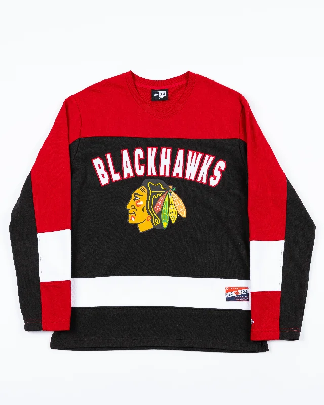 Fashion For Every Occasion New Era Chicago Blackhawks Applique Long Sleeve Tee