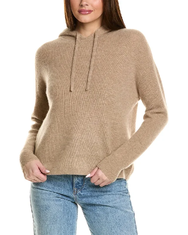 Women Wear Brands Magaschoni Half Cardigan Stitch Rib Cashmere Pullover