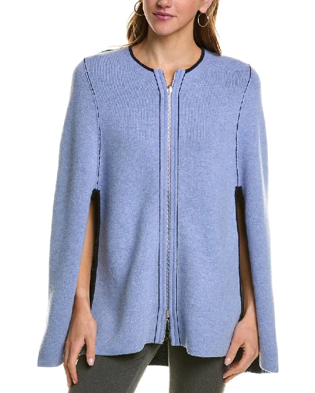 New Arrivals InCashmere Zip Front Reversible Cashmere Cape