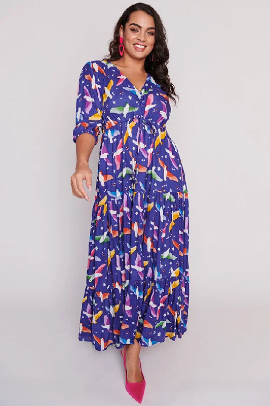 Unleash Your Style Adeline Rainbow Crackle Dress