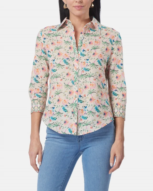 Women Apparel Freya Long Sleeve Blouse In Garden Of Versailles Print