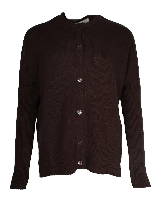 Timeless Classics Marni Button-Down Cardigan in Brown Wool