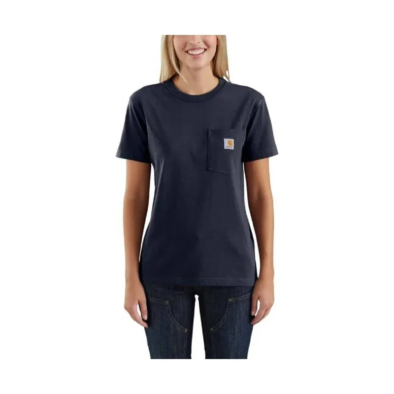 Laid-Back Elegance Carhartt Women's Loose Fit Heavyweight Short-Sleeve Pocket T-Shirt - Navy