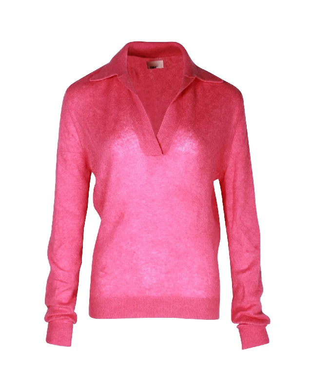 Seasonal Sale Khaite Jo Polo Sweater in Pink Cashmere