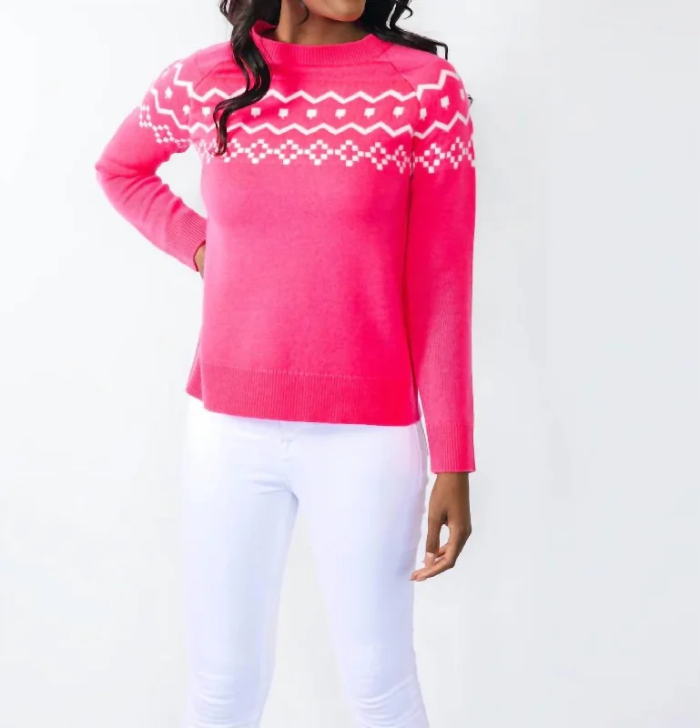 Special Offer For You Fair Isle Sweater In Hibiscus