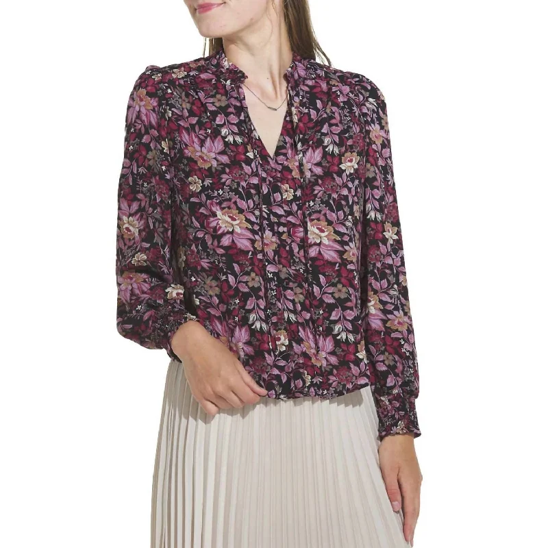 Athleisure Wear Mercy Floral Blouse In Pink