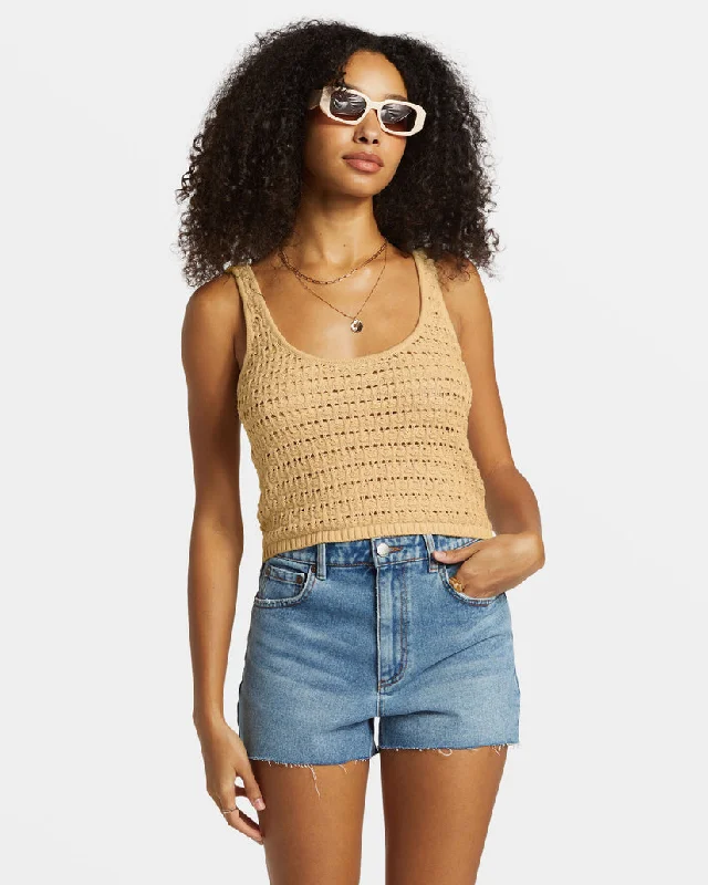 Flash Sale, Don't Miss Billabong Hot Shot Crochet Tank Top - HEMP 2