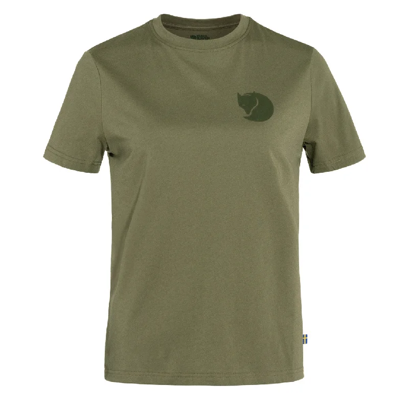 End Of Season Sale Clothing Fjallraven Womens Fox Boxy Logo T-Shirt Green