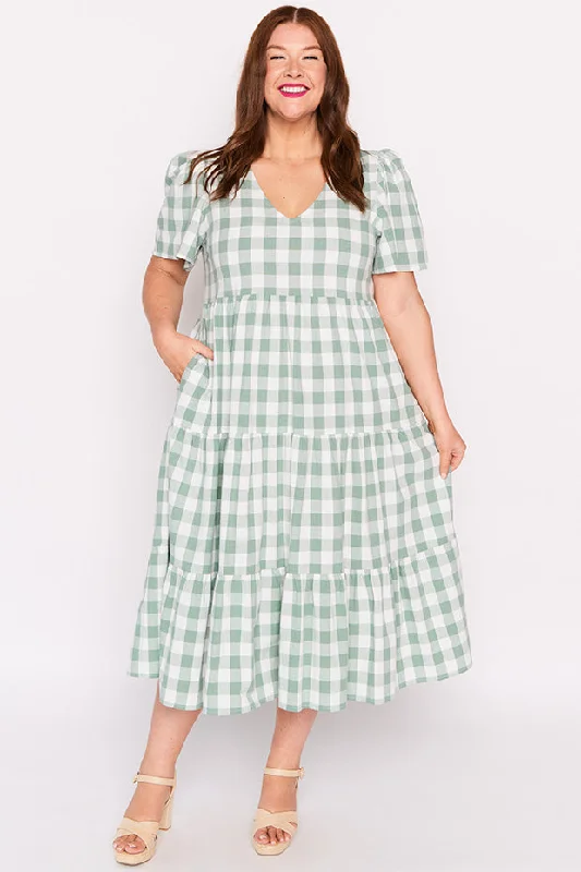 Explore What's New Percy Sage Gingham Dress