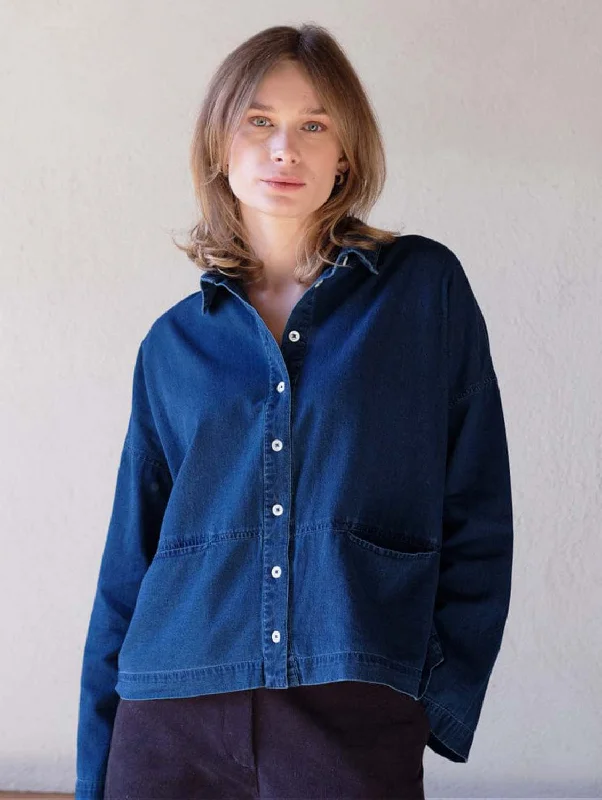 Must Haves Anya Relaxed Cotton Corduroy Blouse | Blue