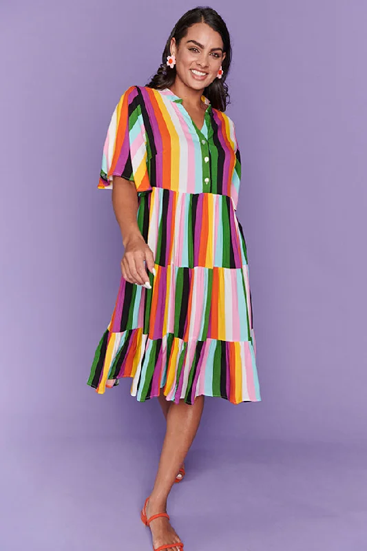 Trendy Urban Attire Posey New York Stripe Dress