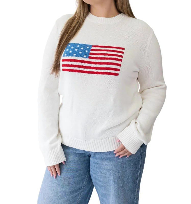 Exclusive Designer Collection American Flag Sweater In Ivory