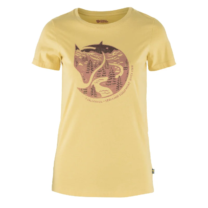 Affordable Online Boutiques Fjallraven Womens Arctic Fox Print T-Shirt Mais Yellow