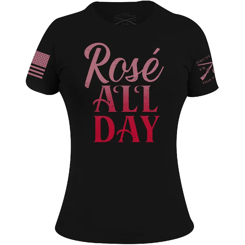 Timeless Women's Fashion Styles Grunt Style Women's Rosé All Day T-Shirt - Black