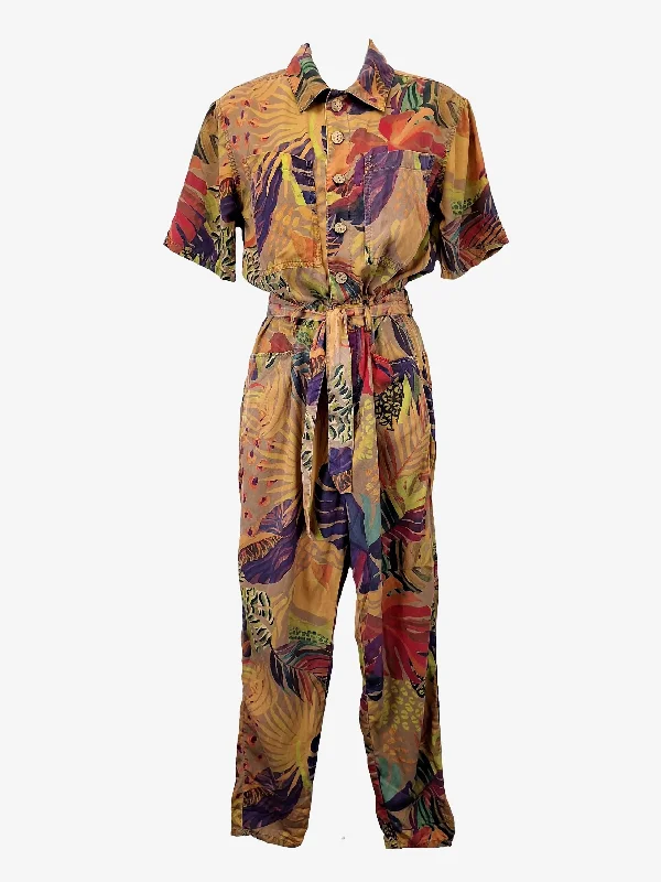 Season Sale Desigual Camo-flower Belted Cropped Jumpsuit Size XS