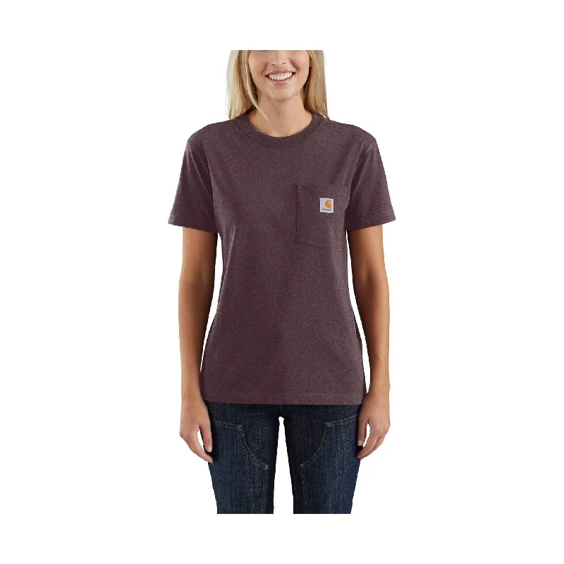 Modern Casual Clothing Carhartt Women's Loose Fit Heavyweight Short-Sleeve Pocket T-Shirt - Blackberry Heather