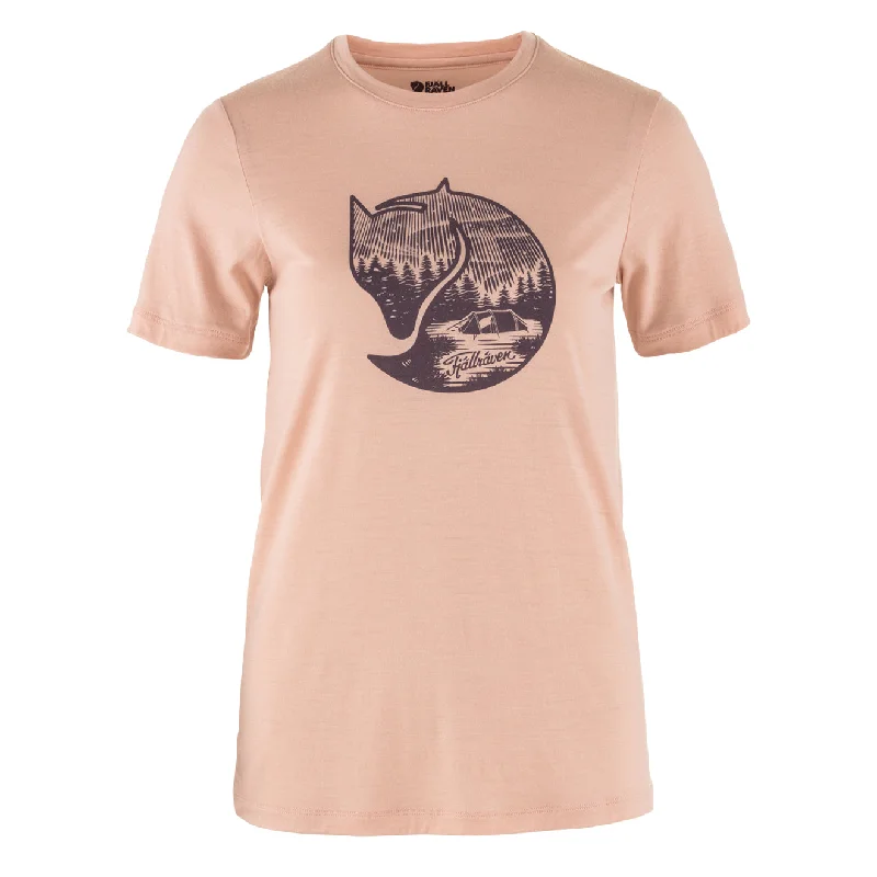 Affordable Online Boutique Fjallraven Womens Abisko Wool Fox SS T-Shirt Chalk Rose / Port