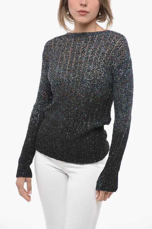 Clothes Woman Maison Margiela MM1 Crew Neck Lurex Sequined Sweater