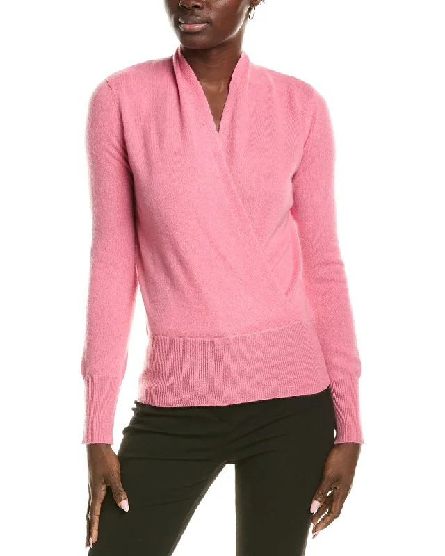 Flash Sales This Week sofiacashmere Modern Faux Wrap Cashmere Sweater