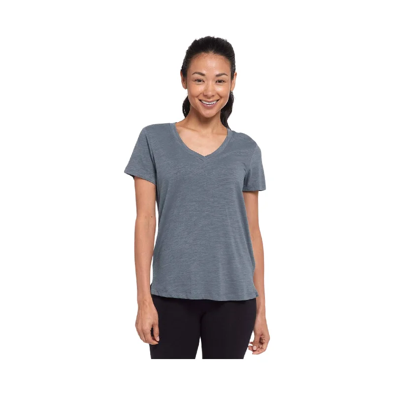 Fashion Essentials Tasc Women's NOLA V Neck T Shirt - Storm - ONLINE STORE CREDIT/EXCHANGE ONLY