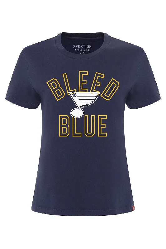 Stylish Savings ST. LOUIS BLUES SPORTIQE WOMEN'S BLEED BLUE ARCADIA TEE- INDIGO