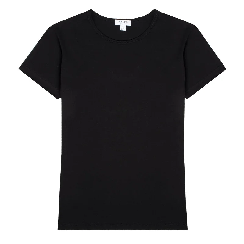 Clothing Brands Sunspel Womens Classic T-Shirt Black