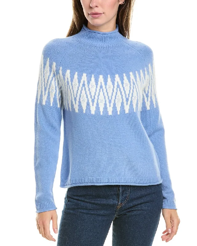 Trendy Women's Outfits for Casual Wear Hannah Rose Sunburst Fairisle Raglan Wool & Cashmere-Blend Sweater