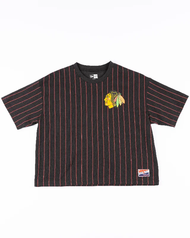 End Of Season Clearance New Era Ladies Chicago Blackhawks Throwback Pinstripe Short Sleeve Tee