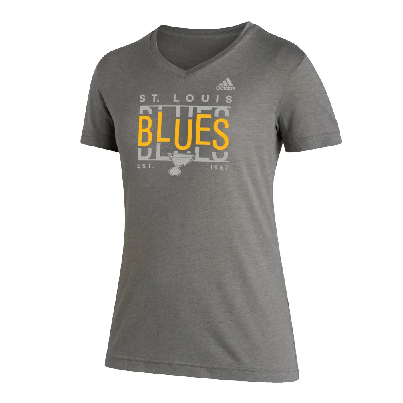 Fashion Forward ST. LOUIS BLUES WOMENS REPEAT SHORT SLEEVE TEE - GREY