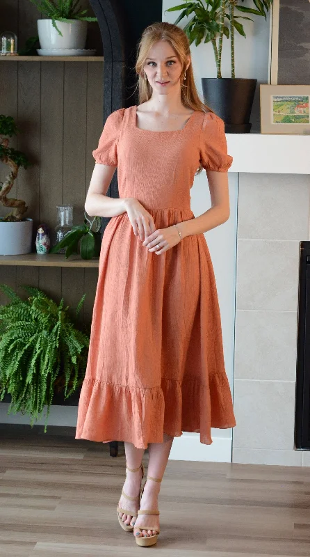 Casual Chic for Women Villanelle Dress | Peach Midi Dress