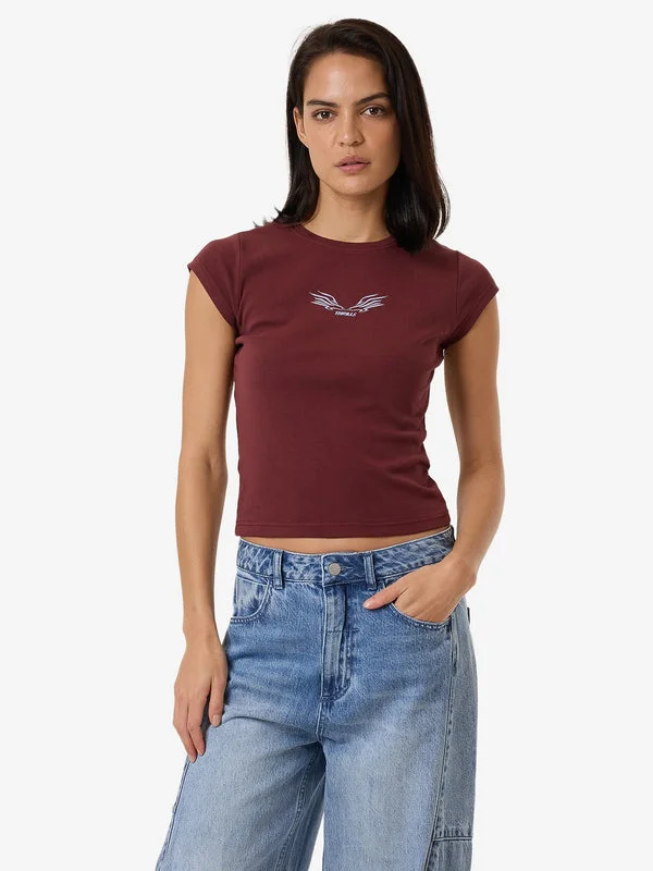 Chic & Cozy Apparel THRILLS Speed Of Fury Club Tee - DARK CHERRY