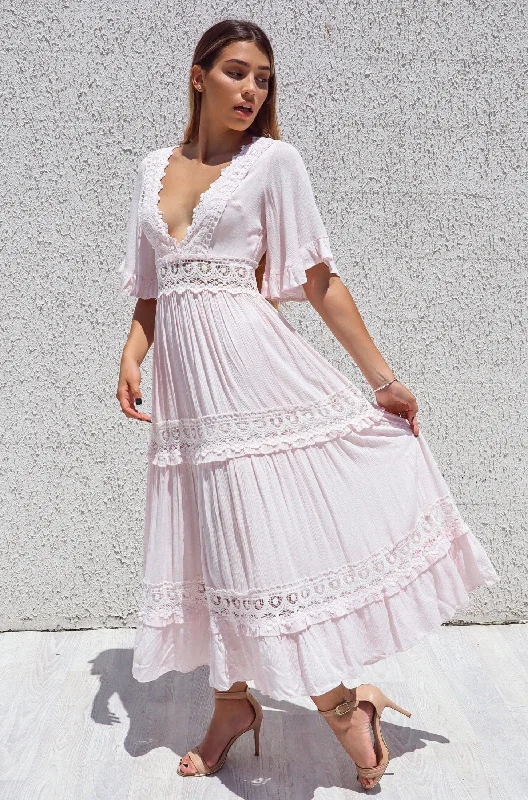 Clothing For Women Charlotte Boho Maxi Dress - Baby Pink