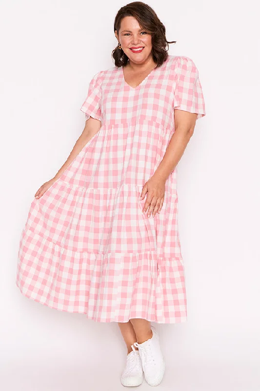 Hot Brand Discounts Percy Pink Gingham Dress